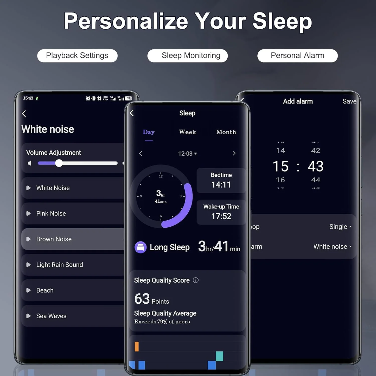 AI Sleep Earbuds Bluetooth 6.0 in Ear, Mini Sleep Headphones with Sleep Monitor and APP, Small Earplugs for Side Sleepers, 48H Playtime Sleep Earphones with Sleep Mode, Personal Alarm, Black