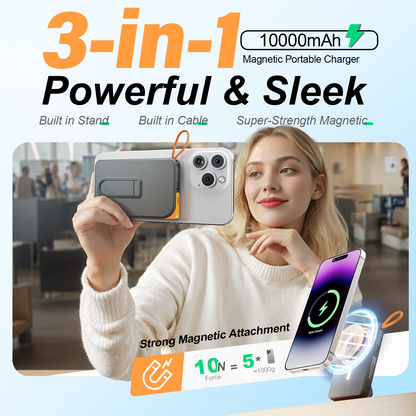 Btootos Magnetic Wireless Portable Charger, 10000mAh Power Bank 22.5W Fast Charging Battery Pack Compatible with iPhone 18/17/16/15/14/13 Pro Series, Black