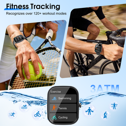 Smart Watch for Men Women, 1.91" HD Smartwatch Fits for Android and iPhone, Fitness Tracker with Bluetooth Answer/Make Calls/120+Sports Modes/IP68 Waterproof/Sleep/Pedometer, Perfect Gift