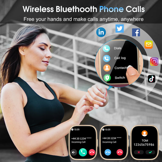 Btootos Smart Watch for Men Women Bluetooth Call, 1.85" HD Touch Screen Fitness Watch with Sleep Monitor, 112+ Sports Modes, IP68 Waterproof Activity Trackers for Android iOS
