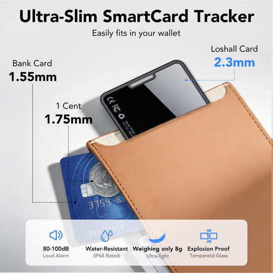Btootos Air Tracker Tags Card, Wireless Charging Wallet Tracker Card, Smart Bluetooth Tracker Work with Apple Find My (iOS Only), Item Finder Locator for Key, Luggage, Suitcase, Passport