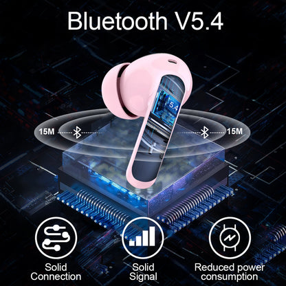 Aptkdoe Wireless Earbuds, Bluetooth 5.4 Headphones Bass Stereo, Ear Buds with Noise Cancelling Mic LED Display, 36H Playtime in Ear Earphones, IP7 Waterproof Sport Headset for Android iOS