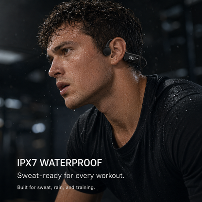 BTOOTOS Bone Conduction Headphones, Bluetooth 6.0 Open-Ear Design with Dual Drivers, LED Display, IP67 Waterproof and 12-Hour Playtime for Running