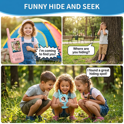 TGGPL Walkie Talkies for Kids Pack of 2, Rechargeable Long Range Two Way Radios Toys for Boys Girls Age 3-5, Outdoor Adventure Camping Hiking, Birthday with Pink Blue Design
