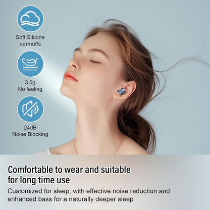 Btootos Sleep Earbuds, Noise Cancelling Wireless Ear buds for Side Sleepers, Bluetooth 5.4 in Ear Light-Weight Mini Headphones, 47H Playtime Clear Calls Earphones for Sleeping, Exercising, Working, Hiking