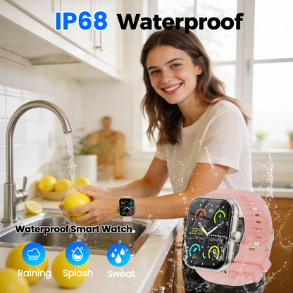 Geryst Smart Watch Fits for Android and iPhone, 1.96" HD Smartwatch for Men Women Bluetooth Answer/Make Calls/110+ Sports Modes/Message Reminder/Sleep, IP68 Waterproof Fitness Tracker, Perfect Gift