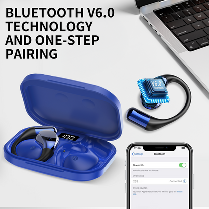 Btootos Open Ear Earbuds, Non-In-Ear Comfortable Earhook Wireless Earbuds with Bluetooth 6.0 and ENC Clear Calls, 48H Playtime, Bluetooth Headphones for Sport, Travel & Daily Wear, Waterproof Earphones