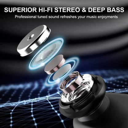 Dyurwa Bluetooth 5.1 Wireless Headphones Sports Earphones in Ear Noise Cancelling Earbuds with Mic Deep Bass Sport Earhooks IP7 Waterproof 40H Playtime Headset for Running Sports