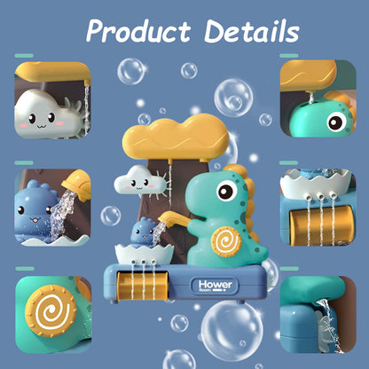 QXQ Baby Bath Toys 3-5, Dinosaur Bathtub Water Play Shower Toy for Toddlers Age 2-4, Fun Suction Cup Bath Toys for Kids Boys Girl Birthday (Ladle Color Random)