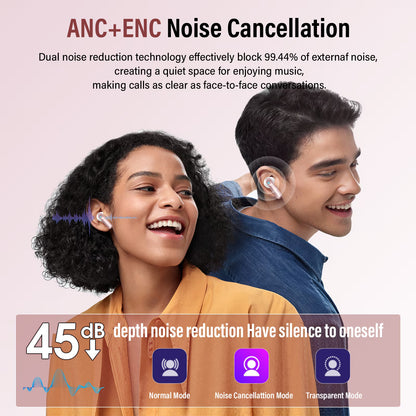 Btootos Wireless Earbuds Bluetooth 5.4 Headphones, Ear Buds with Touch Screen, ANC/ENC Noise Cancelling Earbud with 48H Stereo Deep Bass,Clear Calls, IPX7 Waterproof Earphones, 5 EQ for iOS Android,Rose Gold