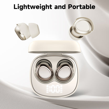 Aptkdoe Sleep Ear Buds, Bluetooth 5.4 Ultra-Mini Sleep Earbuds for Side Sleepers, Hi-Fi Stereo 3D Bass Noise Cancelling Wireless headphones, 53H Playtime with IP7 Waterproof LED Earphones, USB C