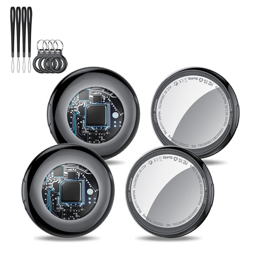 Tukio Bluetooth Locator, 4 Packs Smart Air Tracker Tag, Works with Apple Search (iOS Only), Elderly Children Pet Positioning Tracker Anti-lost, Key Finder, Headphone and Luggage Locator, Phone Finder