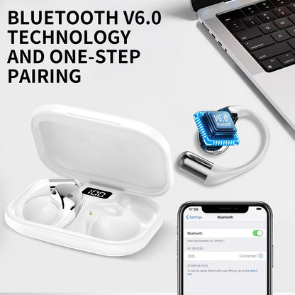Btootos Open Ear Earbuds, Non-In-Ear Comfortable Earhook Wireless Earbuds with Bluetooth 6.0 and ENC Clear Calls, 48H Playtime, Bluetooth Headphones for Sport, Travel & Daily Wear, Waterproof Earphones