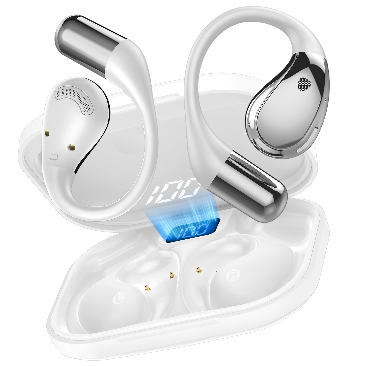 Btootos Open Ear Earbuds, Non-In-Ear Comfortable Earhook Wireless Earbuds with Bluetooth 6.0 and ENC Clear Calls, 48H Playtime, Bluetooth Headphones for Sport, Travel & Daily Wear, Waterproof Earphones