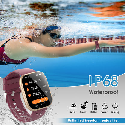 Btoots Smart Watch for Men Women Bluetooth Call, 1.85" HD Touch Screen Fitness Watch with Sleep Monitor, 112+ Sports Modes, IP68 Waterproof Activity Trackers for Android iOS