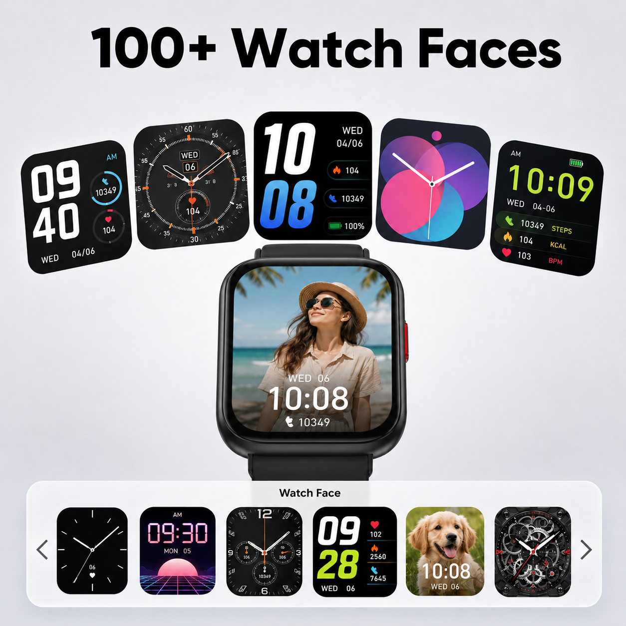 Btootos Smart Watch for Men Women, 1.85-inch HD Fitness Tracker with Bluetooth Calls, Sleep Tracking, 110+ Sports Modes, IP68 Waterproof, Android and iPhone