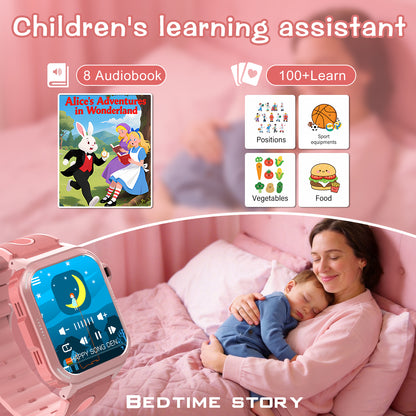 Coucur Kids Smart Watch with Classroom Mode, 1.83 HD Touch Screen Smartwatch for Kids, Learn Cards, Camera, Music Player, 14 Puzzle Games, 100 Sports Modes, IP68 Waterproof, Best Gift for Kids