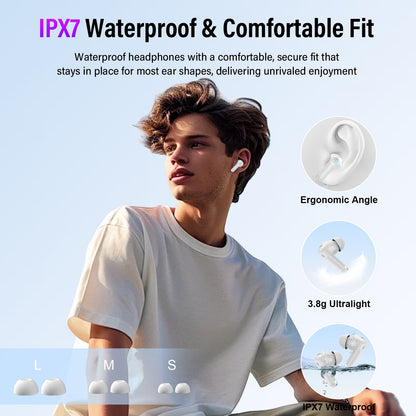 Btootos Touch Screen Wireless Earbuds, Bluetooth 5.4 Ear Buds with Multifunctional with ENC Noise Cancelling MicClear Calls Earphones, 48H Bass Stereo Headphones, IP7 Waterproof Headphones for Workout