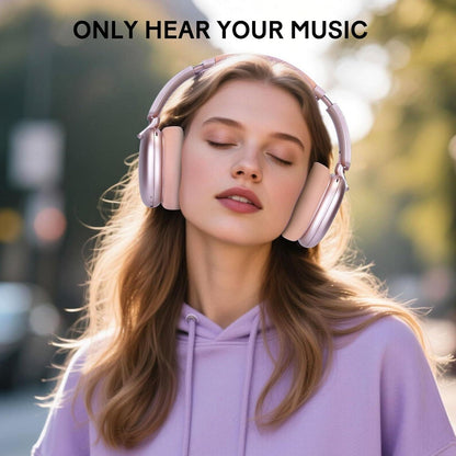 ZHINDVIS Wireless Bluetooth Headphones, 60H Playtime, Lightweight Folding Deep Bass Comfort Fit Ear Cups Headset with Mic for iPad/PC/Home Rose Gold