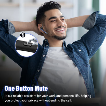 Btootos Bluetooth Headset, Single-Ear Bluetooth Earpiece with ENC Mic with HiFi Stereo Sound, 90 Hours Talking Time Wireless Headset V5.3 with 400mAh Charging Case for iOS Android Cell Phones, Black
