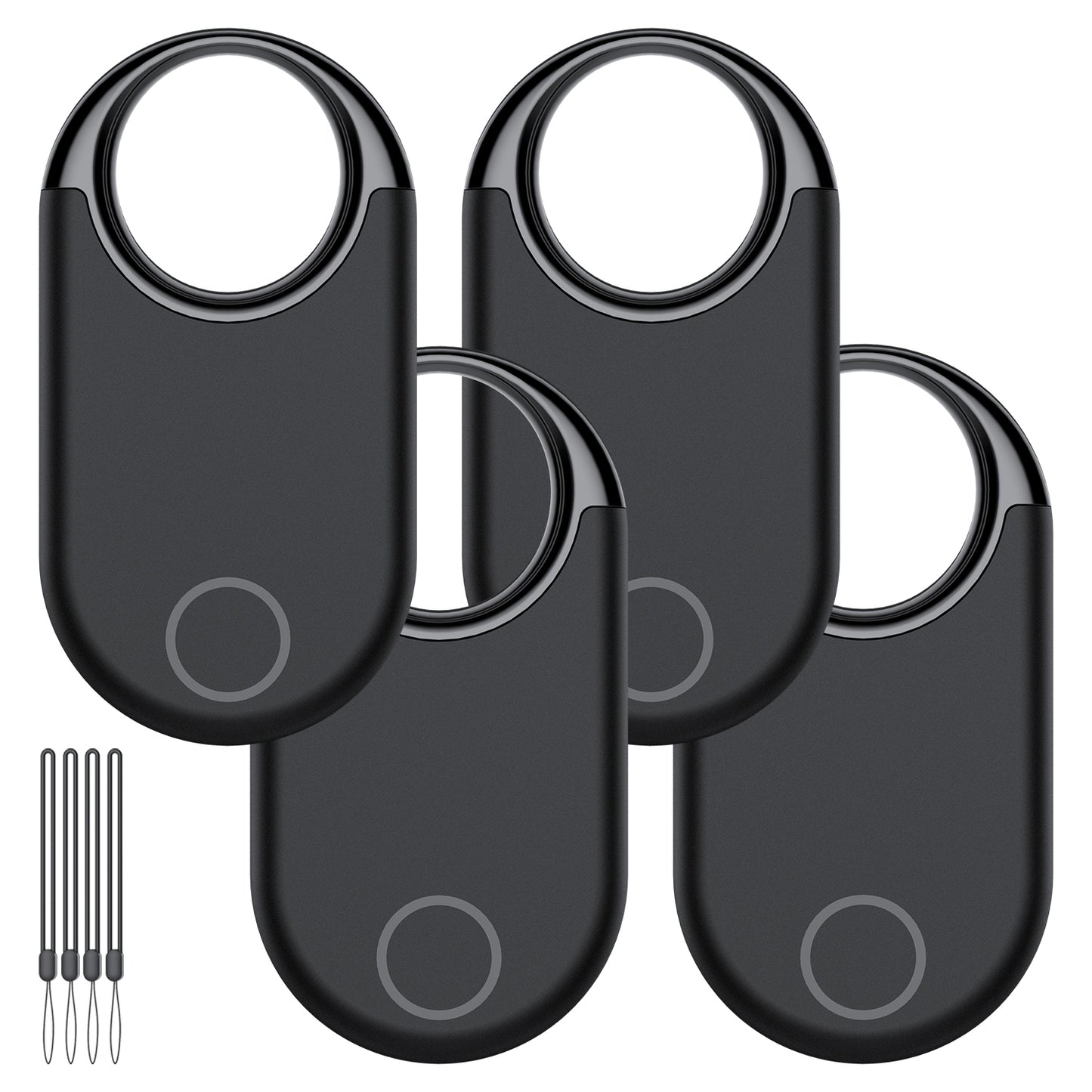 Aptkdoe Air Tracker Tag (iOS Only)-4 Pcs, Smart Item Finder Work with Apple Find My for Luggage, Keys, Bags, Pets, Wallet, Bluetooth Tracker/ Key Finder and Item Locator Smart Tag Replaceable Battery, Black