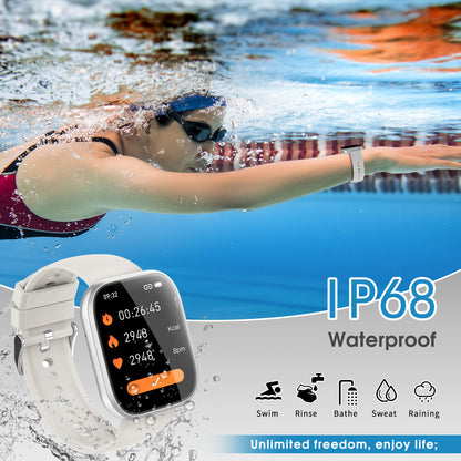 Smart Watch for Men Women Bluetooth Call, 1.85" HD Touch Screen Fitness Watch with Sleep Monitor, 112+ Sports Modes, IP68 Waterproof Activity Trackers for Android iOS
