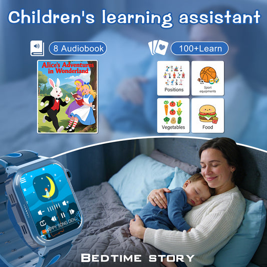 Coucur Kids Smart Watch with Classroom Mode, 1.83 HD Touch Screen Smartwatch for Kids, Learn Cards, Camera, Music Player, 14 Puzzle Games, 100 Sports Modes, IP68 Waterproof, Best Gift for Kids