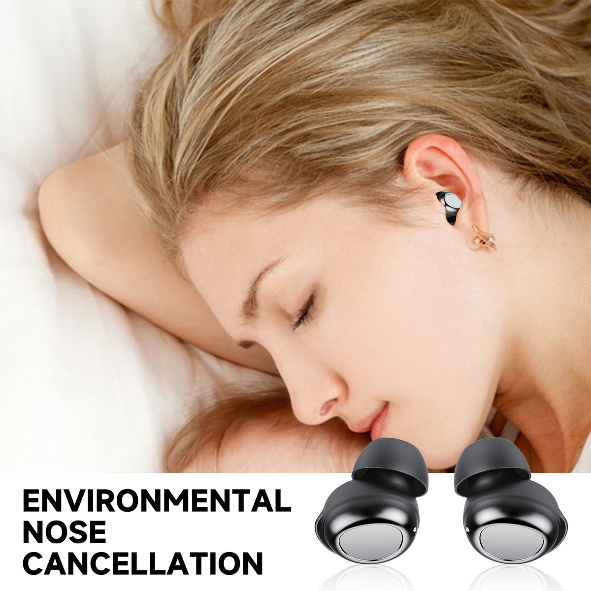 Btootos Sleep Ear Buds, Bluetooth 5.4 Ultra-Mini Sleep Earbuds for Side Sleepers, Hi-Fi Stereo 3D Bass Noise Cancelling Wireless headphones, 53H Playtime with IP7 Waterproof LED Earphones, USB C
