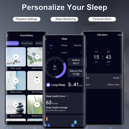 Geryst AI Sleep Earbuds Bluetooth 6.0 in Ear, Mini Sleep Headphones with Sleep Monitor and APP, Small Earplugs for Side Sleepers, 48H Playtime Sleep Earphones with Sleep Mode, Personal Alarm, Blue