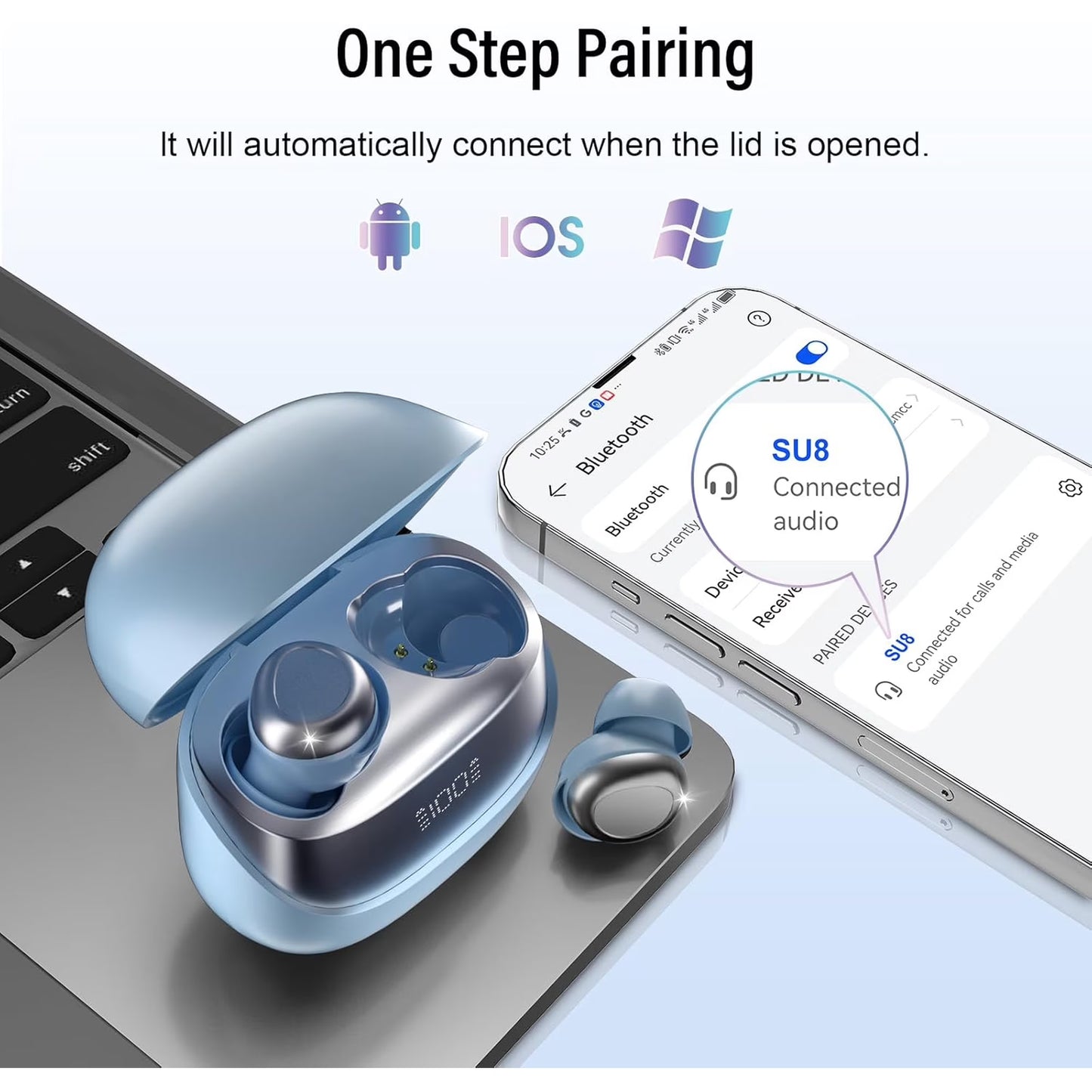 Btootos Sleep Earbuds, Noise Cancelling Wireless Ear buds for Side Sleepers, Bluetooth 5.4 in Ear Light-Weight Mini Headphones, 47H Playtime Clear Calls Earphones for Sleeping, Exercising, Working, Hiking