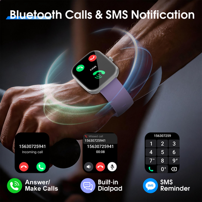 Smart Watch for Men Women, 1.91" HD Smartwatch Fits for Android and iPhone, Fitness Tracker with Bluetooth Answer/Make Calls/120+Sports Modes/IP68 Waterproof/Sleep/Pedometer, Perfect Gift