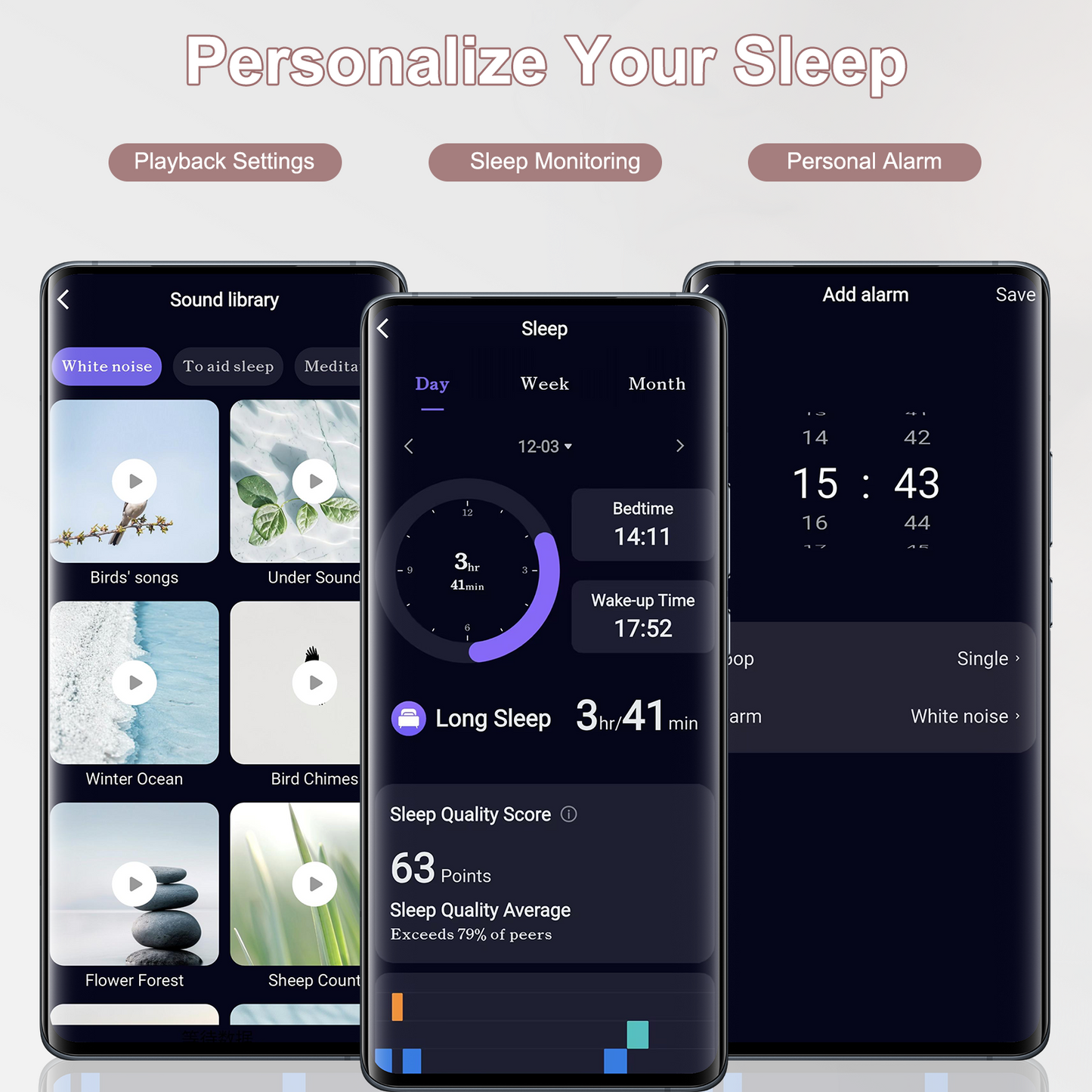 AI Sleep Earbuds Bluetooth 6.0 in Ear, Mini Sleep Headphones with Sleep Monitor and APP, Small Earplugs for Side Sleepers, 48H Playtime Sleep Earphones with Sleep Mode, Personal Alarm, Rosegold