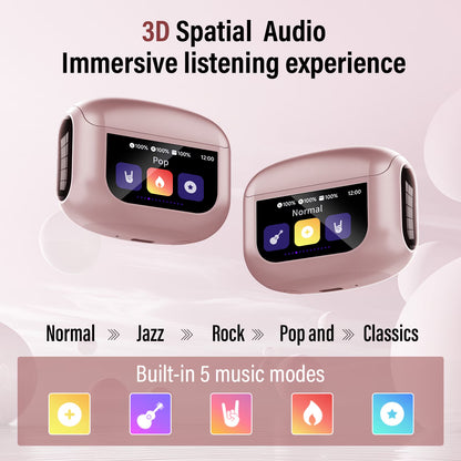 Btootos Wireless Earbuds Bluetooth 5.4 Headphones, Ear Buds with Touch Screen, ANC/ENC Noise Cancelling Earbud with 48H Stereo Deep Bass,Clear Calls, IPX7 Waterproof Earphones, 5 EQ for iOS Android,Rose Gold
