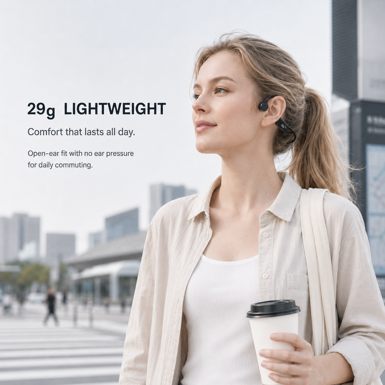 BTOOTOS Bone Conduction Headphones, Bluetooth 6.0 Open-Ear Design with Dual Drivers, LED Display, IP67 Waterproof and 12-Hour Playtime for Running
