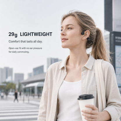 BTOOTOS Bone Conduction Headphones, Bluetooth 6.0 Open-Ear Design with Dual Drivers, LED Display, IP67 Waterproof and 12-Hour Playtime for Running