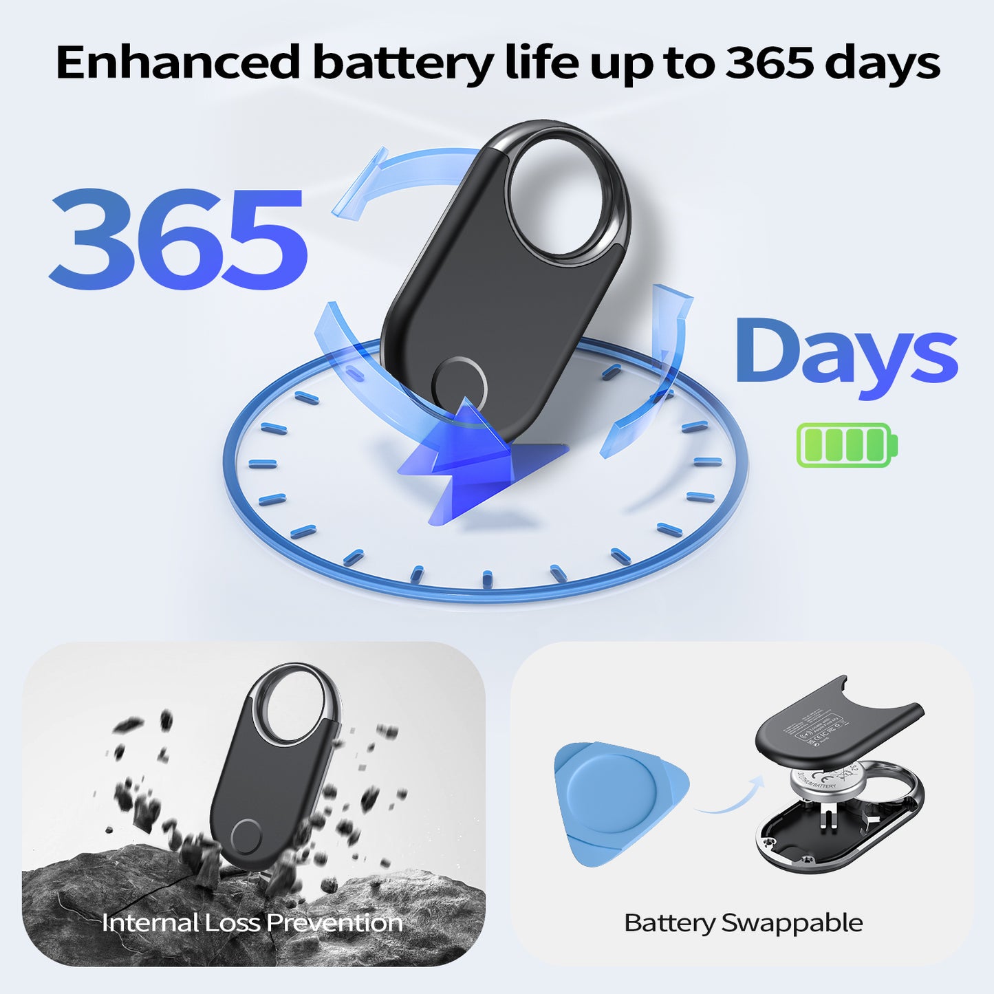 Aptkdoe Air Tracker tag (iOS Only)-1 Pcs, Smart Item Finder Work with Apple Find My for Luggage, Keys, Bags, Wallet, Bluetooth Tracker Tag/Key Finder and Item Locator Smart Tag Replaceable Battery