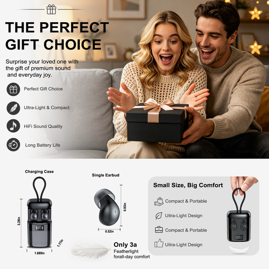 Geryst AI Sleep Earbuds Bluetooth 6.0 in Ear, Mini Sleep Headphones with Sleep Monitor and APP, Small Earplugs for Side Sleepers, 48H Playtime Sleep Earphones with Sleep Mode, Personal Alarm, Black