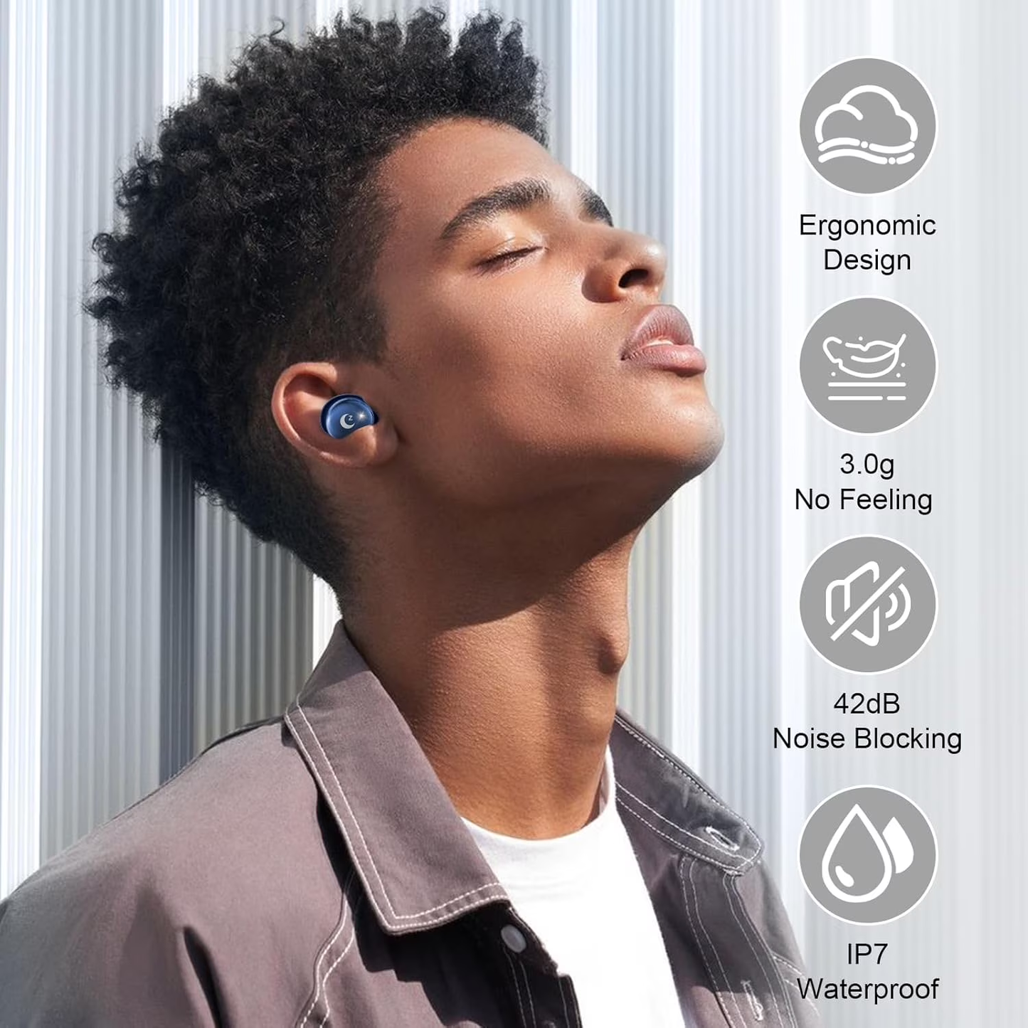 Sleep Earbuds Bluetooth 5.4 in Ear Smart Touch Screen Headphones, 48H Noise Cancelling Ear Buds with 5 EQ Modes, Mini Wireless Headphones Small Design for Side Sleepers, Clear Calls Earphones, IPX7