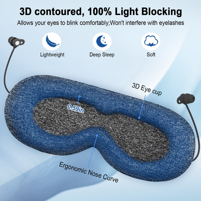 Btootos Sleep Headphones, Sleep Mask with Headphones Bluetooth 5.3 with HD Stereo Speakers for Side Sleepers, Zero Eye Pressure, Adjustable 3D Sleep Eye Mask for Airplane/Travel/Meditation/Nap