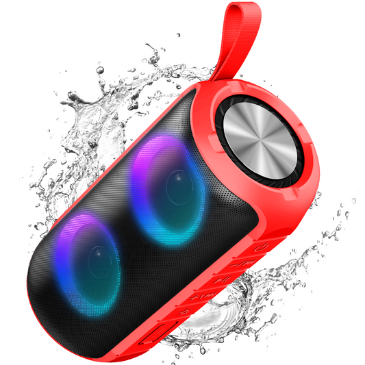 Geryst Portable Bluetooth Speaker, Bluetooth 5.3 Wireless Speaker, IPX7 Waterproof Outdoor Speaker, 24W Loud Stereo Sound, 12H Playtime, 7 Colorful RGB Lights for Outdoor/Home/Party, Gift Ideas