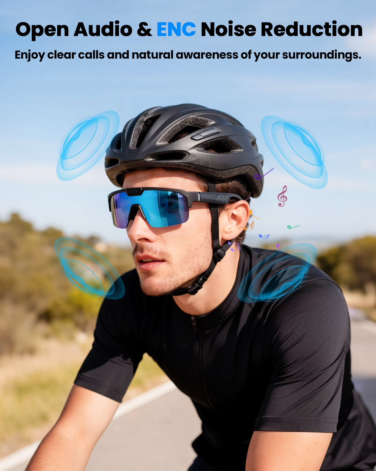 Geryst AI Smart Glasses with Camera, Sport AI Camera Glasses with EIS+Gyro Stabilization, Polarized Lenses for Cycling, Dual-Mic Noise Cancelling, IP66 Weatherproof, AI Glasses with Chat GPT