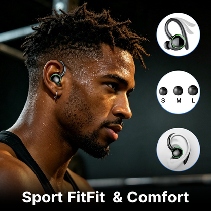 Btootos Wireless Earbuds, Bluetooth 5.4 Sports Headphones, 50H Playback Over Ear Earbuds with ENC Noise Cancelling Mic, Deep Bass Fitness Earphones Gym Running Workout with Earhooks, IP7 Waterproof Headset
