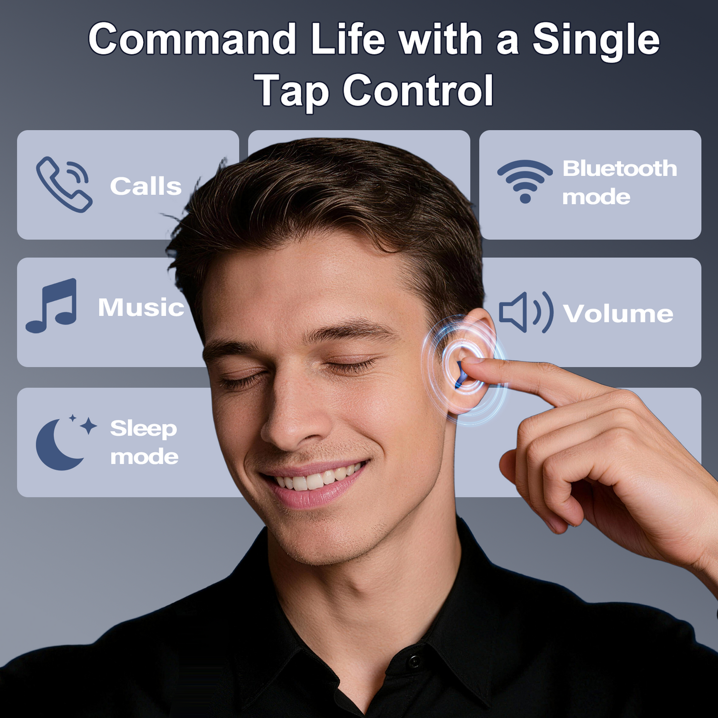 Geryst AI Sleep Earbuds Bluetooth 6.0 in Ear, Mini Sleep Headphones with Sleep Monitor and APP, Small Earplugs for Side Sleepers, 48H Playtime Sleep Earphones with Sleep Mode, Personal Alarm, Blue