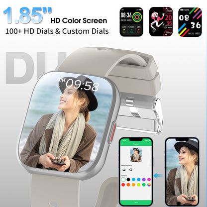 Smart Watch for Men Women Bluetooth Call, 1.85" HD Touch Screen Fitness Watch with Sleep Monitor, 112+ Sports Modes, IP68 Waterproof Activity Trackers for Android iOS