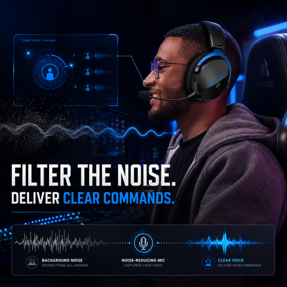 Geryst 2.4GHz Wireless Gaming Headset for PS5, PS4, Switch, PC, Bluetooth 6.0 over Ear Gaming Headphones with Detachable Mic, HD Stereo Sound, 50mm Drivers, LED Digital Display, RGB Lighting, 100H Playtime