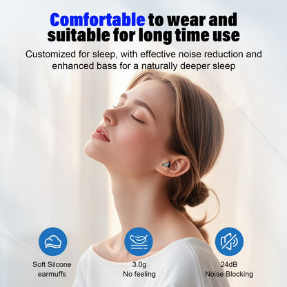 Btootos Sleep Earbuds, Noise Cancelling Wireless Ear buds for Side Sleepers, Bluetooth 5.4 in Ear Light-Weight Mini Headphones, 47H Playtime Clear Calls Earphones for Sleeping, Exercising, Working, Hiking
