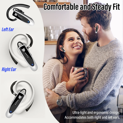 Bluetooth Headset V5.4, Single-Ear Wireless Earpiece with ENC Noise Canceling Mic, 20Hrs Call Time Handsfree Wireless Earbuds, 180 Hrs Standby Time Headphones for iOS Android /Office/Drivin