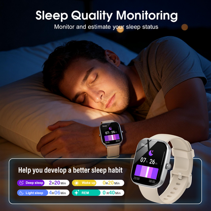 Smart Watch for Men Women, 1.91" HD Smartwatch Fits for Android and iPhone, Fitness Tracker with Bluetooth Answer/Make Calls/120+Sports Modes/IP68 Waterproof/Sleep/Pedometer, Perfect Gift