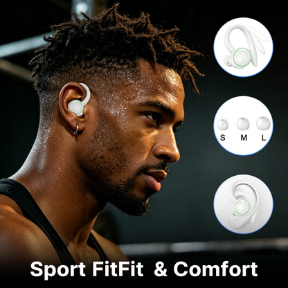 Btootos Wireless Earbuds, Bluetooth 5.4 Sports Headphones, 50H Playback Over Ear Earbuds with ENC Noise Cancelling Mic, Deep Bass Fitness Earphones Gym Running Workout with Earhooks, IP7 Waterproof Headset
