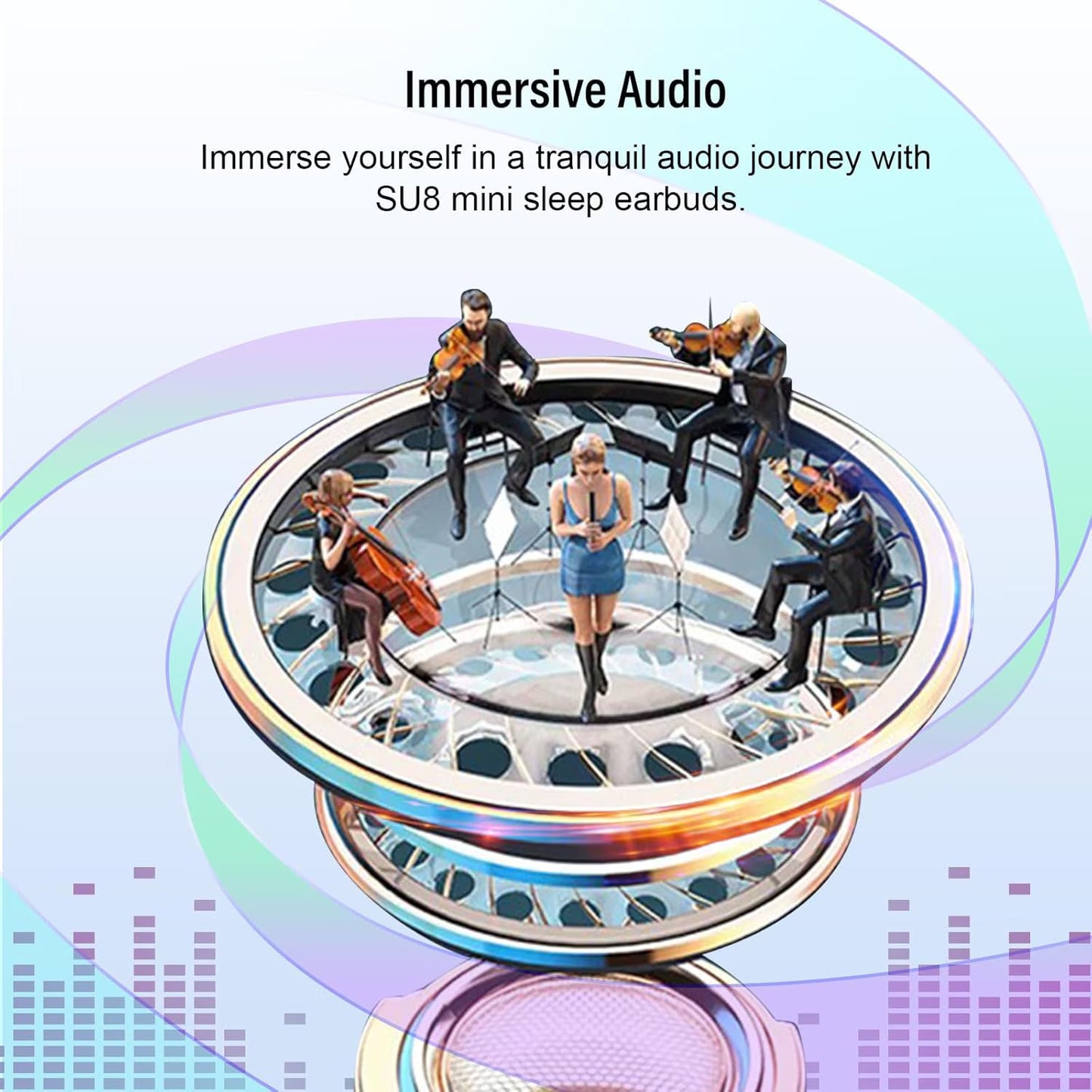 Btootos Sleep Earbuds, Noise Cancelling Wireless Ear buds for Side Sleepers, Bluetooth 5.4 in Ear Light-Weight Mini Headphones, 47H Playtime Clear Calls Earphones for Sleeping, Exercising, Working, Hiking